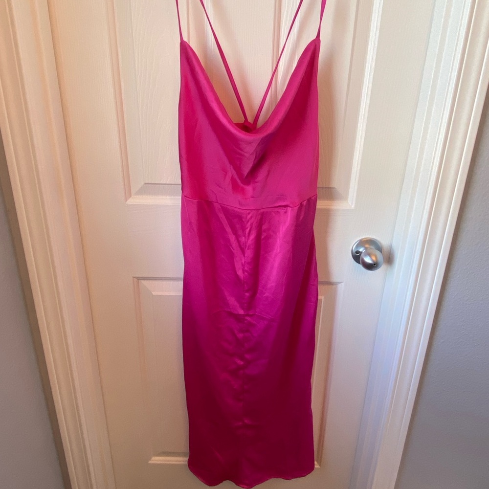 NWT Boohoo Vibrant Pink Slip Dress size 6
